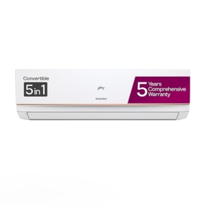 Godrej 1 Ton 3 Star, 5 Years Comprehensive Warranty, 5-In-1 Convertible Cooling, Inverter Split AC (Copper, I-Sense Technology, AC 1T EI 12TINV3R32-GWA Split, White)
