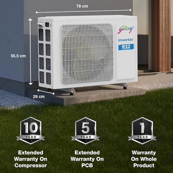 Godrej 1 Ton 3 Star, 5 Years Comprehensive Warranty, 5-In-1 Convertible Cooling, Inverter Split AC (Copper, I-Sense Technology, AC 1T EI 12TINV3R32-GWA Split, White) - Image 6